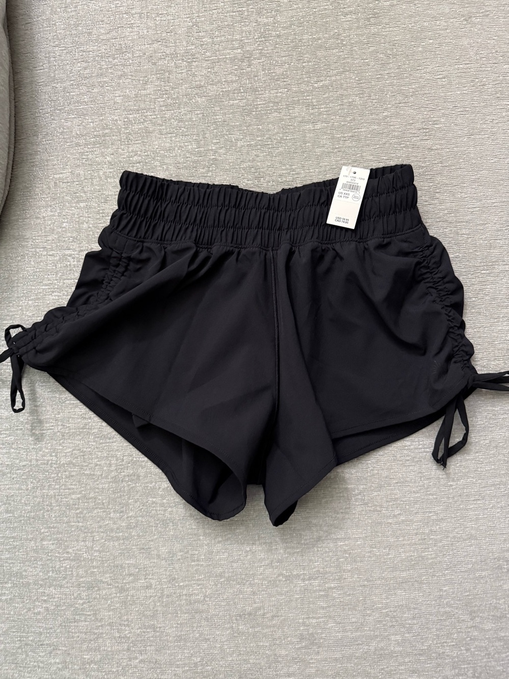 New Offline XXS Black Athletic Shorts with Side Tie